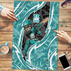 Brisbane Heat Puzzle Flaming Lightning Storm Geometric Sports Mascot Art