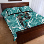 Brisbane Heat Quilt Bed Set Flaming Lightning Storm Geometric Sports Mascot Art