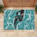 Brisbane Heat Rubber Doormat Flaming Lightning Storm Geometric Sports Mascot Art