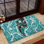 Brisbane Heat Rubber Doormat Flaming Lightning Storm Geometric Sports Mascot Art