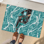 Brisbane Heat Rubber Doormat Flaming Lightning Storm Geometric Sports Mascot Art