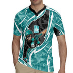 Brisbane Heat Rugby Jersey Flaming Lightning Storm Geometric Sports Mascot Art