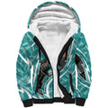 Brisbane Heat Sherpa Hoodie Flaming Lightning Storm Geometric Sports Mascot Art
