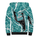Brisbane Heat Sherpa Hoodie Flaming Lightning Storm Geometric Sports Mascot Art