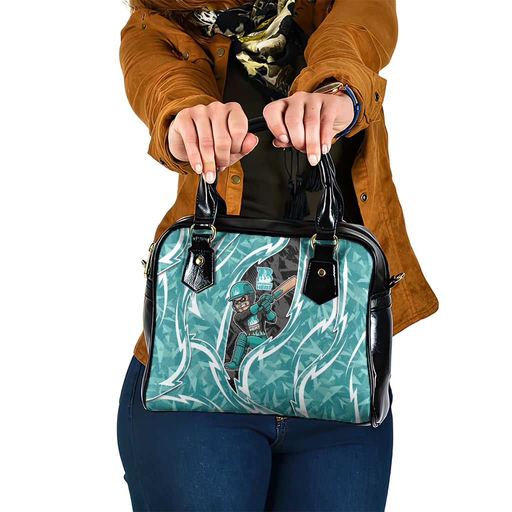 Brisbane Heat Shoulder Handbag Flaming Lightning Storm Geometric Sports Mascot Art