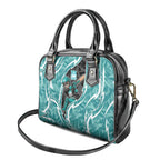 Brisbane Heat Shoulder Handbag Flaming Lightning Storm Geometric Sports Mascot Art