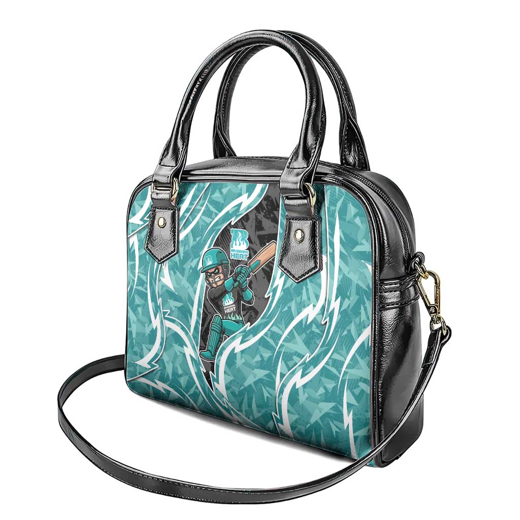 Brisbane Heat Shoulder Handbag Flaming Lightning Storm Geometric Sports Mascot Art