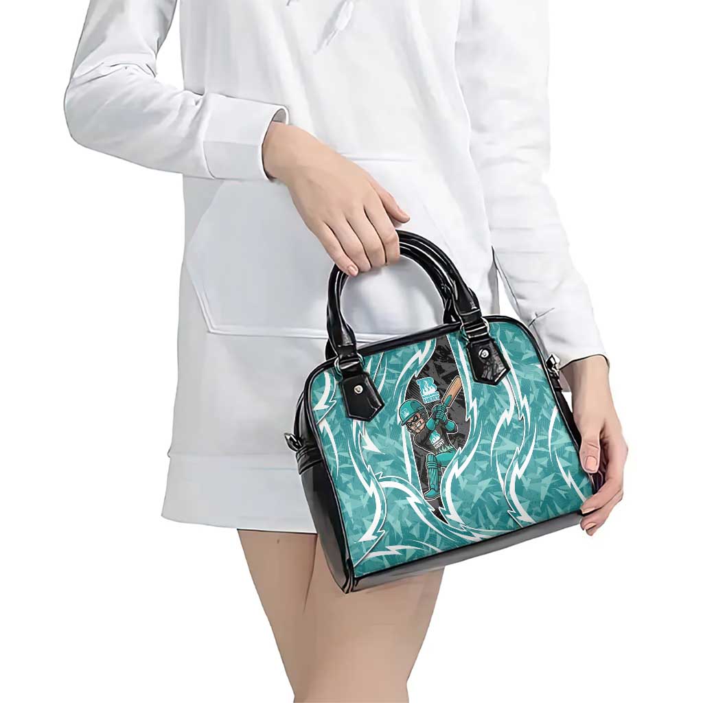 Brisbane Heat Shoulder Handbag Flaming Lightning Storm Geometric Sports Mascot Art