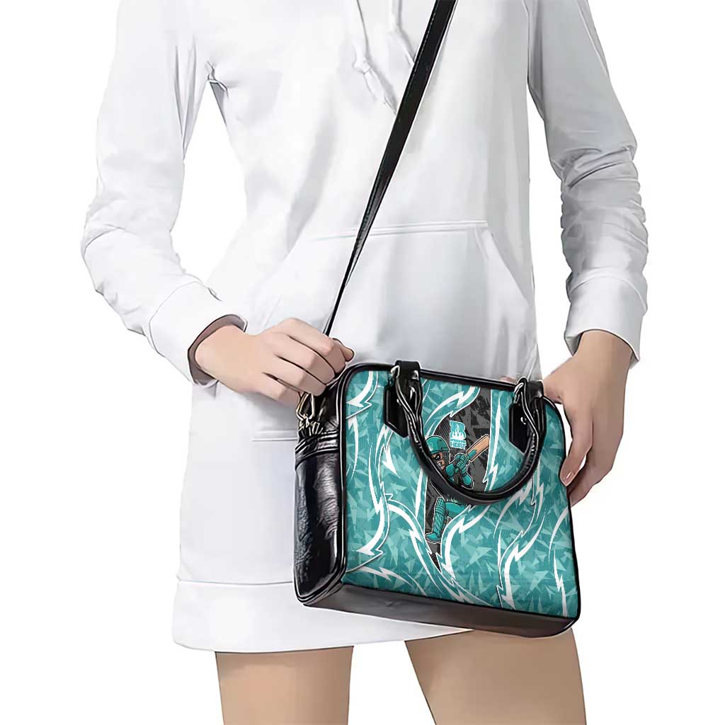 Brisbane Heat Shoulder Handbag Flaming Lightning Storm Geometric Sports Mascot Art