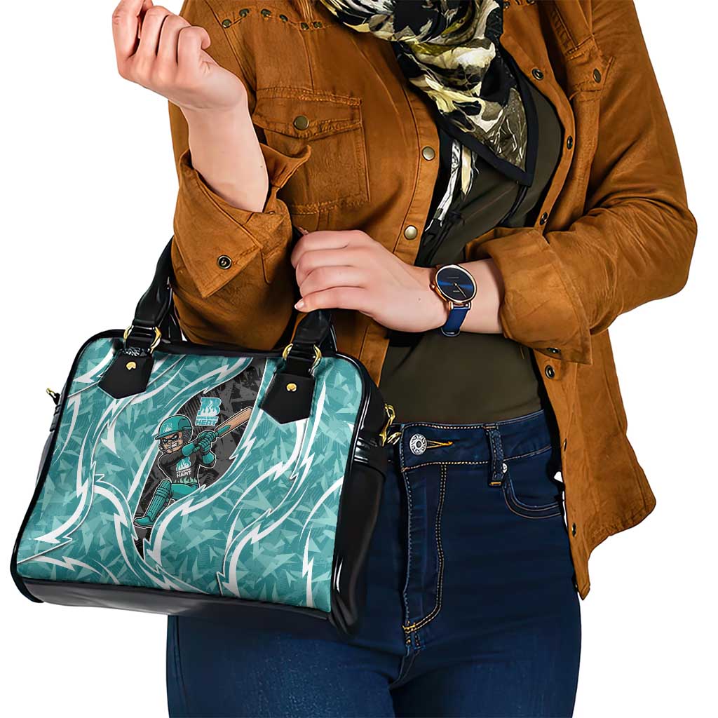 Brisbane Heat Shoulder Handbag Flaming Lightning Storm Geometric Sports Mascot Art