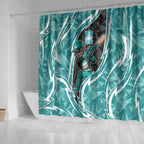 Brisbane Heat Shower Curtain Flaming Lightning Storm Geometric Sports Mascot Art