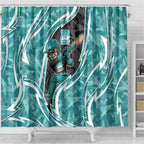 Brisbane Heat Shower Curtain Flaming Lightning Storm Geometric Sports Mascot Art