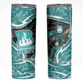 Brisbane Heat Skinny Tumbler Flaming Lightning Storm Geometric Sports Mascot Art