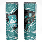 Brisbane Heat Skinny Tumbler Flaming Lightning Storm Geometric Sports Mascot Art