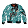 Brisbane Heat Sleeve Zip Bomber Jacket Flaming Lightning Storm Geometric Sports Mascot Art