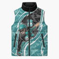 Brisbane Heat Sleeveless Puffer Jacket Flaming Lightning Storm Geometric Sports Mascot Art