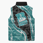 Brisbane Heat Sleeveless Puffer Jacket Flaming Lightning Storm Geometric Sports Mascot Art