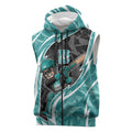 Brisbane Heat Sleeveless Zip Hoodie Flaming Lightning Storm Geometric Sports Mascot Art