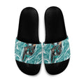 Brisbane Heat Slide Sandals Flaming Lightning Storm Geometric Sports Mascot Art
