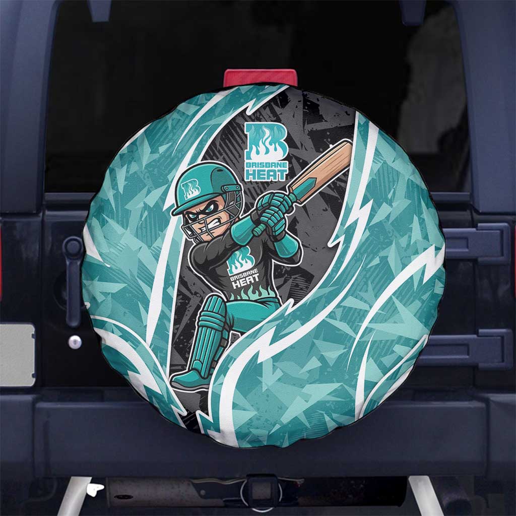 Brisbane Heat Spare Tire Cover Flaming Lightning Storm Geometric Sports Mascot Art