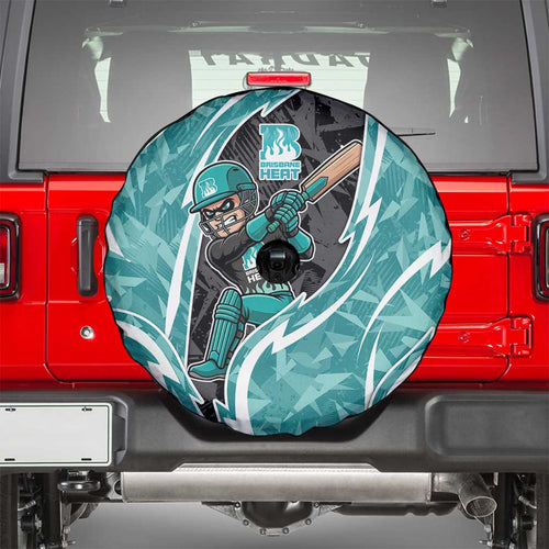 Brisbane Heat Spare Tire Cover Flaming Lightning Storm Geometric Sports Mascot Art