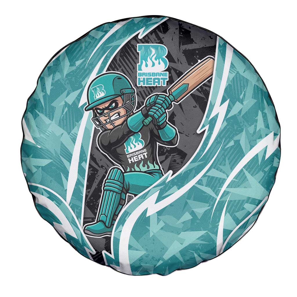 Brisbane Heat Spare Tire Cover Flaming Lightning Storm Geometric Sports Mascot Art