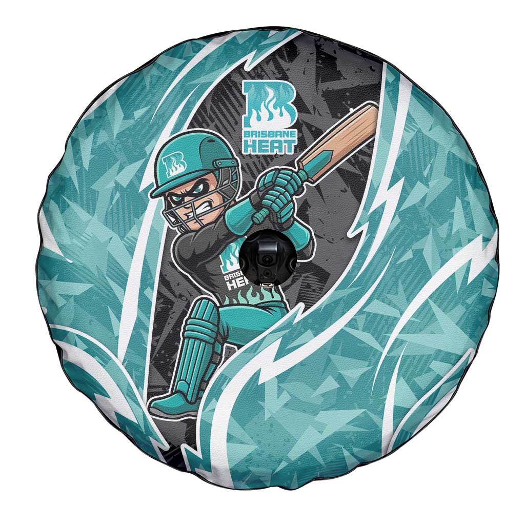 Brisbane Heat Spare Tire Cover Flaming Lightning Storm Geometric Sports Mascot Art