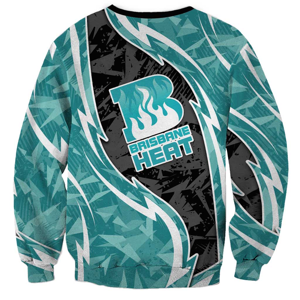 Brisbane Heat Sweatshirt Flaming Lightning Storm Geometric Sports Mascot Art