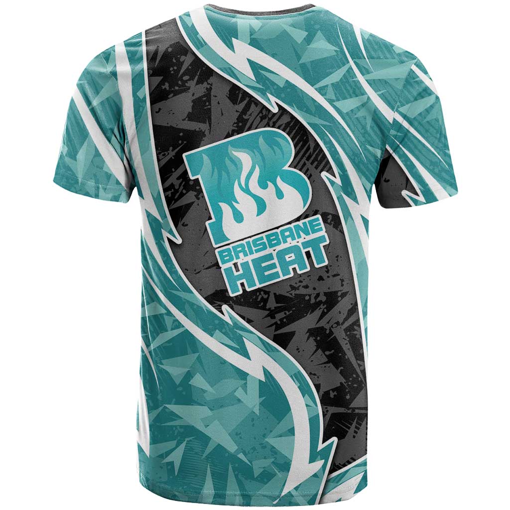 Brisbane Heat T Shirt Flaming Lightning Storm Geometric Sports Mascot Art