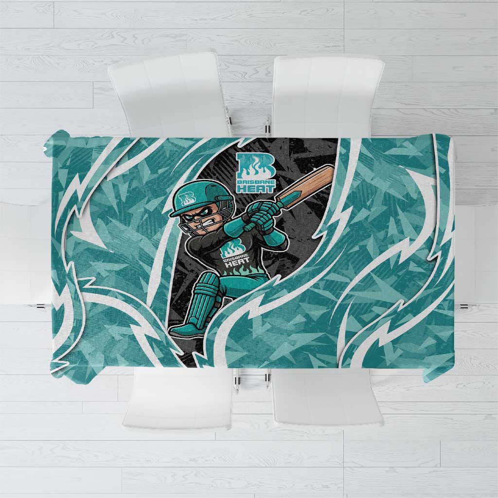 Brisbane Heat Tablecloth Flaming Lightning Storm Geometric Sports Mascot Art