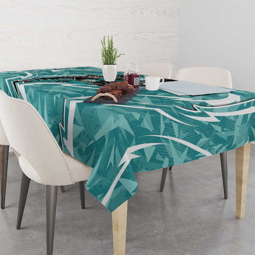 Brisbane Heat Tablecloth Flaming Lightning Storm Geometric Sports Mascot Art