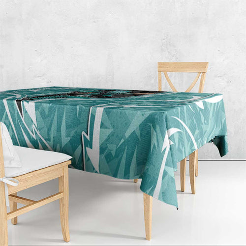 Brisbane Heat Tablecloth Flaming Lightning Storm Geometric Sports Mascot Art