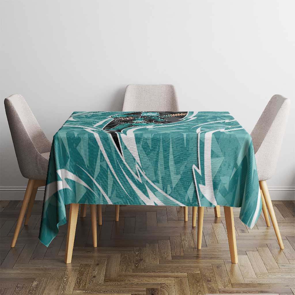 Brisbane Heat Tablecloth Flaming Lightning Storm Geometric Sports Mascot Art