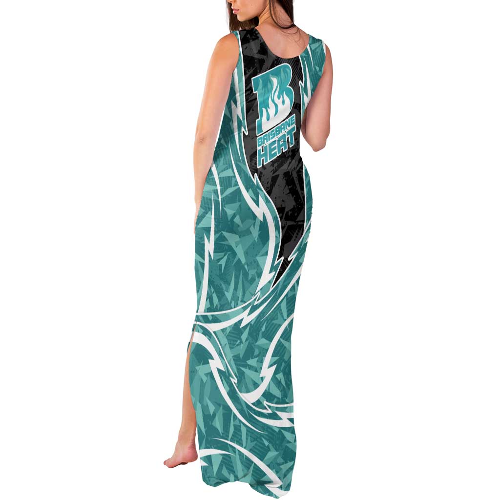 Brisbane Heat Tank Maxi Dress Flaming Lightning Storm Geometric Sports Mascot Art