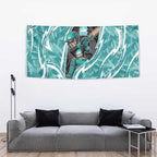 Brisbane Heat Tapestry Flaming Lightning Storm Geometric Sports Mascot Art