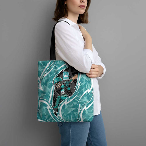 Brisbane Heat Tote Bag Flaming Lightning Storm Geometric Sports Mascot Art