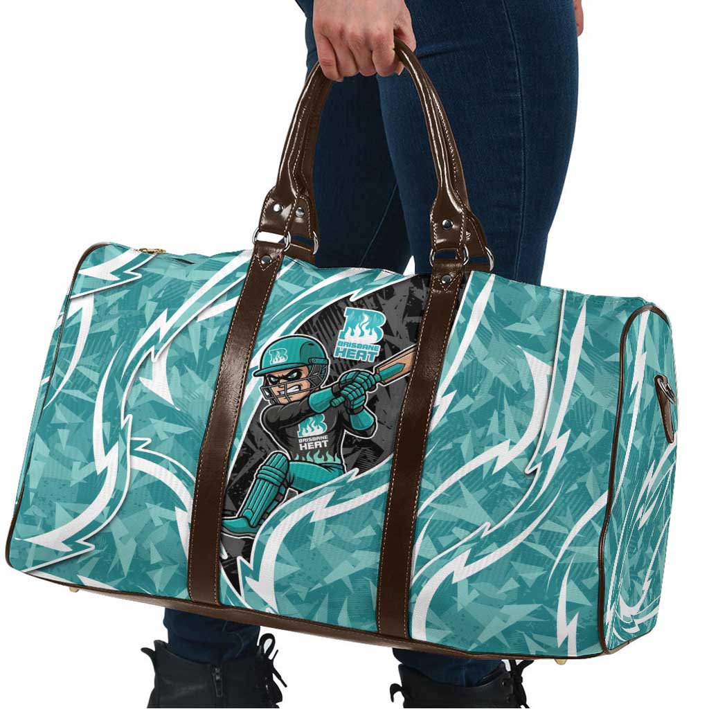Brisbane Heat Travel Bag Flaming Lightning Storm Geometric Sports Mascot Art