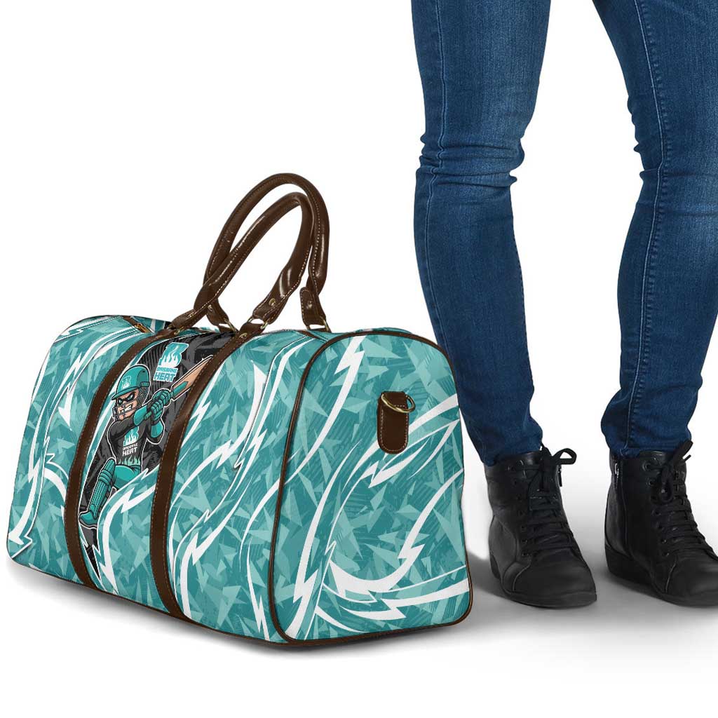 Brisbane Heat Travel Bag Flaming Lightning Storm Geometric Sports Mascot Art