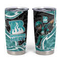 Brisbane Heat Tumbler Cup Flaming Lightning Storm Geometric Sports Mascot Art