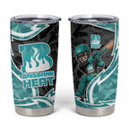 Brisbane Heat Tumbler Cup Flaming Lightning Storm Geometric Sports Mascot Art