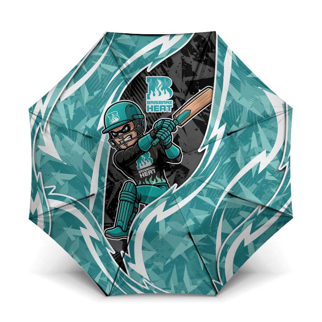 Brisbane Heat Umbrella Flaming Lightning Storm Geometric Sports Mascot Art