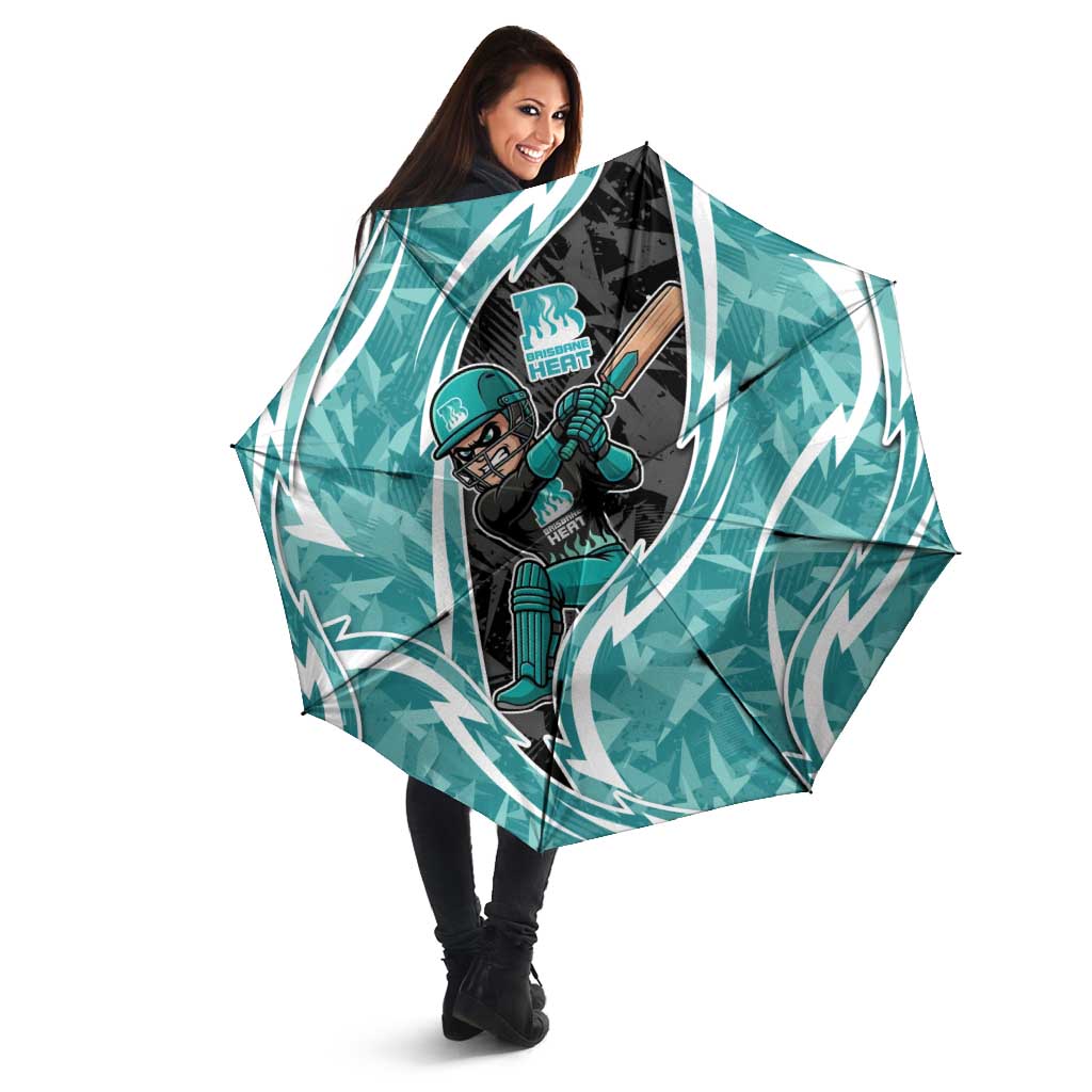 Brisbane Heat Umbrella Flaming Lightning Storm Geometric Sports Mascot Art