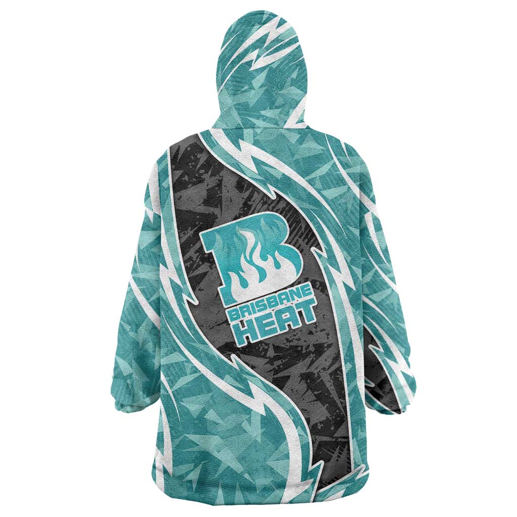 Brisbane Heat Wearable Blanket Hoodie Flaming Lightning Storm Geometric Sports Mascot Art