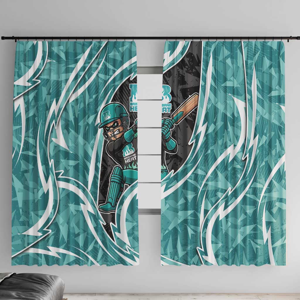 Brisbane Heat Window Curtain Flaming Lightning Storm Geometric Sports Mascot Art