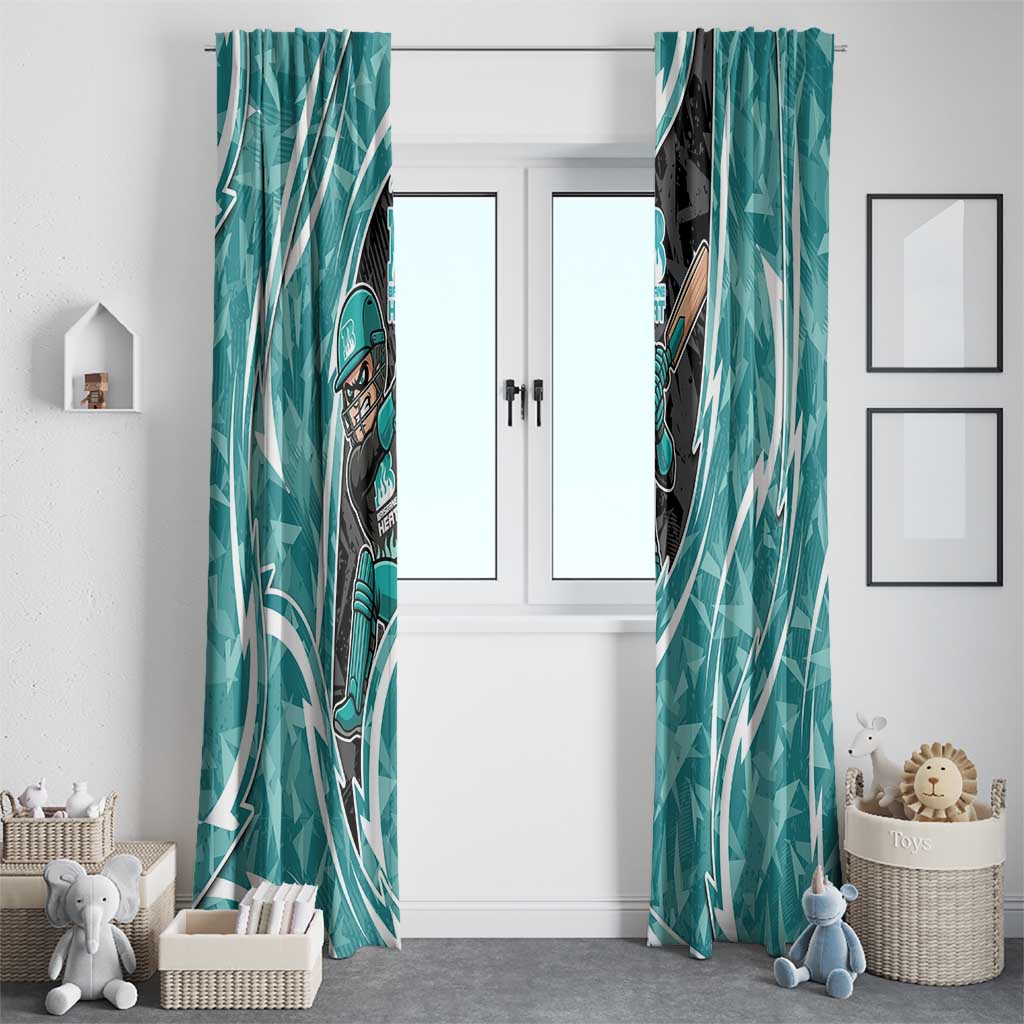 Brisbane Heat Window Curtain Flaming Lightning Storm Geometric Sports Mascot Art