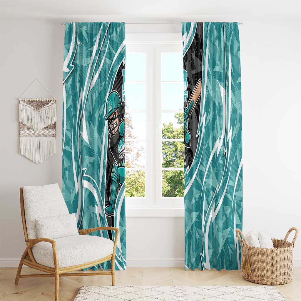 Brisbane Heat Window Curtain Flaming Lightning Storm Geometric Sports Mascot Art
