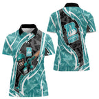 Brisbane Heat Women Polo Shirt Flaming Lightning Storm Geometric Sports Mascot Art