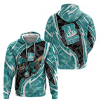 Brisbane Heat Zip Hoodie Flaming Lightning Storm Geometric Sports Mascot Art