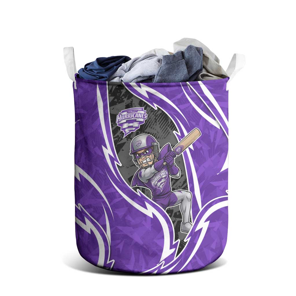 Hobart Hurricanes Laundry Basket Flaming Lightning Storm Geometric Sports Mascot Art