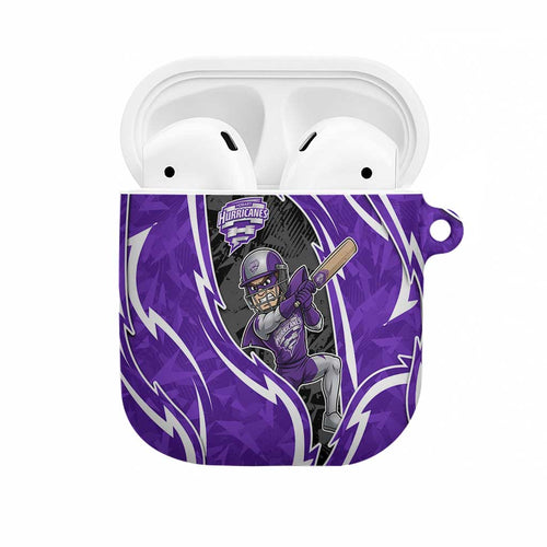 Hobart Hurricanes AirPods Case Flaming Lightning Storm Geometric Sports Mascot Art